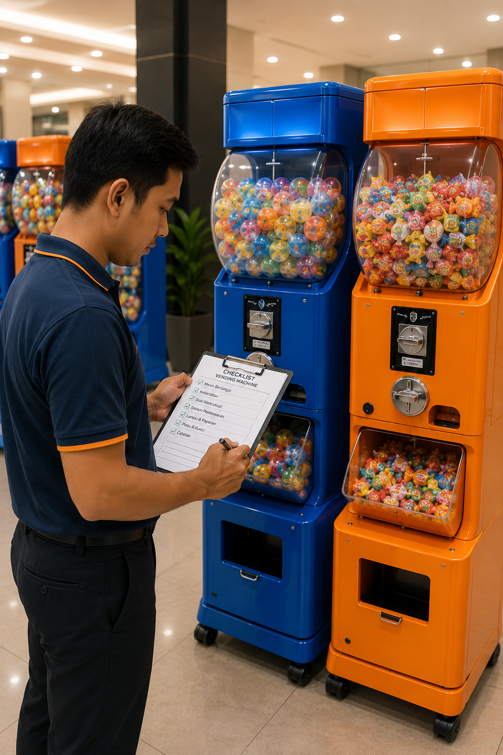 checklist install Candy & Capsule Vending Machine